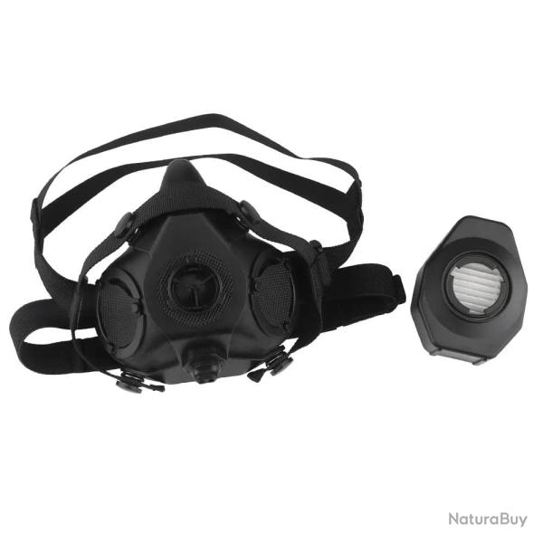 Masque Demi-visage Hiver Moto Ski - Protection Visage, Cou, Oreilles En Latex SBR, Noir