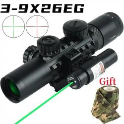 Lunette de visée 3-9x26EG ECY rouge/vert 20 mm - Laser vert