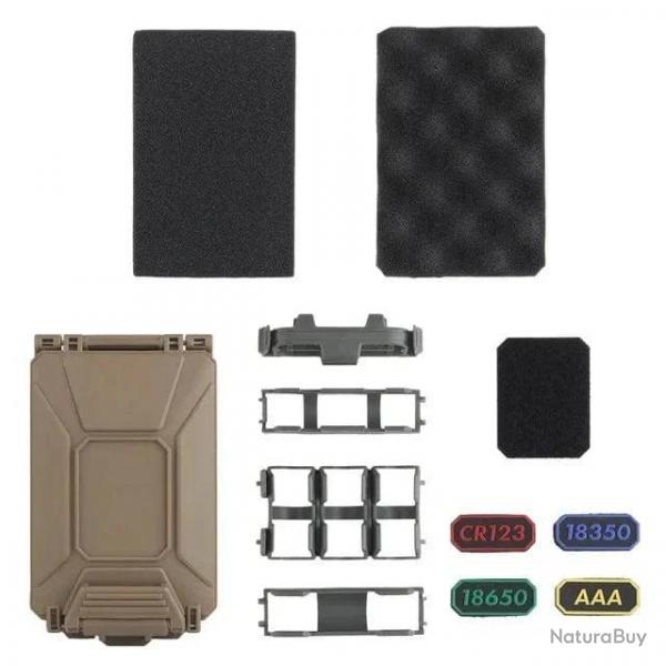 Bote piles CR2032/CR123A Molle gilet tactique - Marron