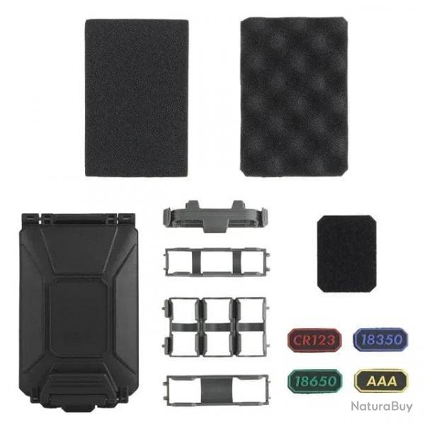 Bote piles CR2032/CR123A Molle gilet tactique - Noir