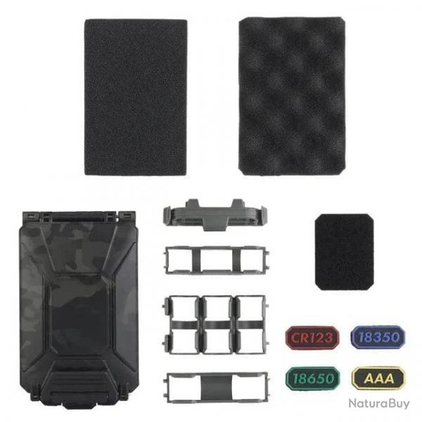 Bote piles CR2032/CR123A Molle gilet tactique - Multicam noir