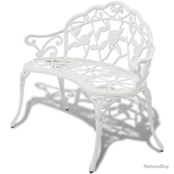 Banc de jardin 100 cm Aluminium coul Blanc