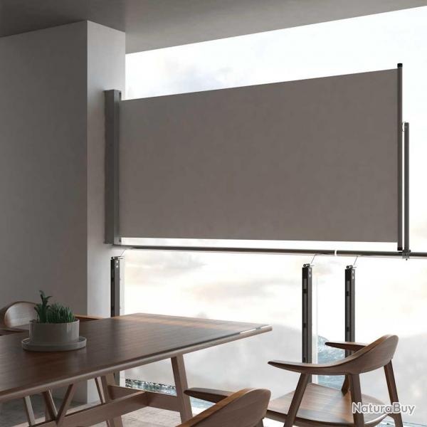 Auvent latral rtractable de patio 120 x 300 cm Gris