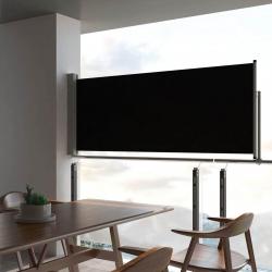 Auvent latéral rétractable de patio 100 x 300 cm Noir