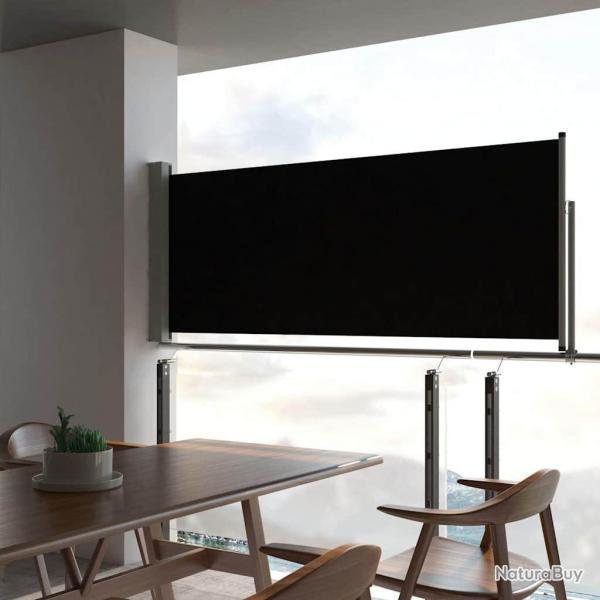 Auvent latral rtractable de patio 100 x 300 cm Noir