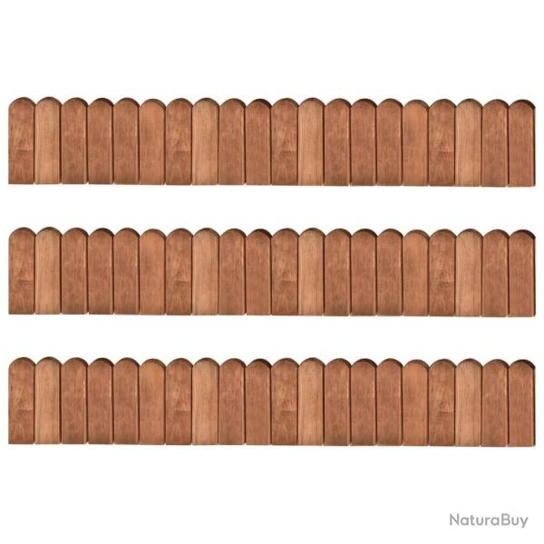 Rouleaux de bordure 3 pcs 120 cm bois de pin imprgn