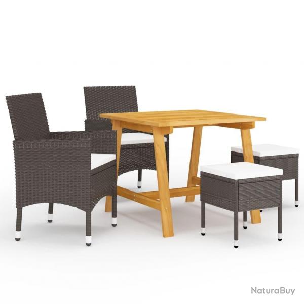Ensemble  manger de jardin 5 pcs Marron