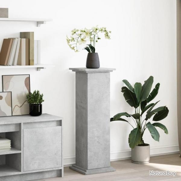 Pidestal avec rangement gris bton 31x30x90 cm bois ingnierie