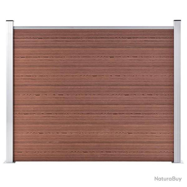 Panneau de clture WPC 180x146 cm Marron