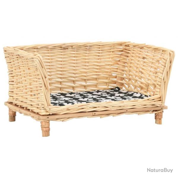 Panier pour chiens avec coussin 50x33x30 cm Saule naturel