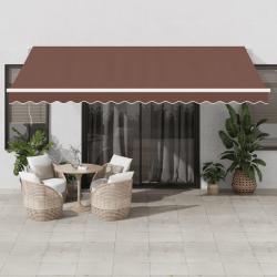 Auvent manuel rétractable avec LED marron 450x350 cm