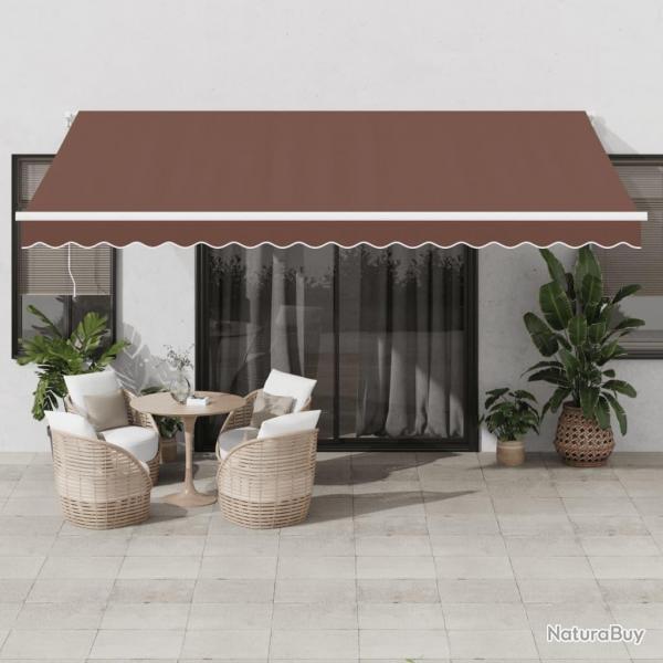 Auvent manuel rtractable avec LED marron 450x350 cm