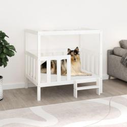 Lit pour chien Blanc 105,5x83,5x100 cm Bois de pin solide