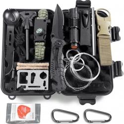 Graxury 14 en 1 Trousse de Survie Trousse de Survie Polyvalente Trousse de Premiers Soins pour Les S