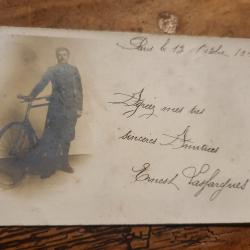 CPA/PHOTO Militaire cycliste Ernest Lasfargues 1903