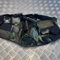 harnais ceinture porte 4 pots et 1 bouteille air camo annex pour paintball neuf