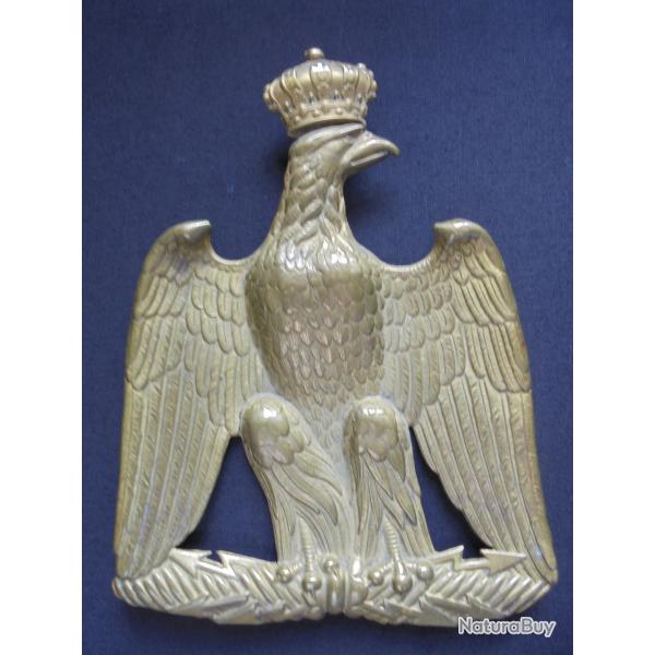 Rare et authentique plaque de giberne Napolon III cavalerie lgre jus grenier premire main Empire