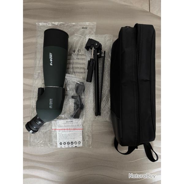 SVBONY SV28 Plus 25-75 x 70 longue vue avec trpied + adaptateur tlphone