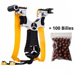 Lance Pierres Type Paracord avec Laser et niveau a bulle + 100 Billes d'argile + 3 élastiques