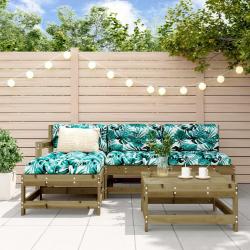 Salon de jardin 5 pcs bois de pin imprégné