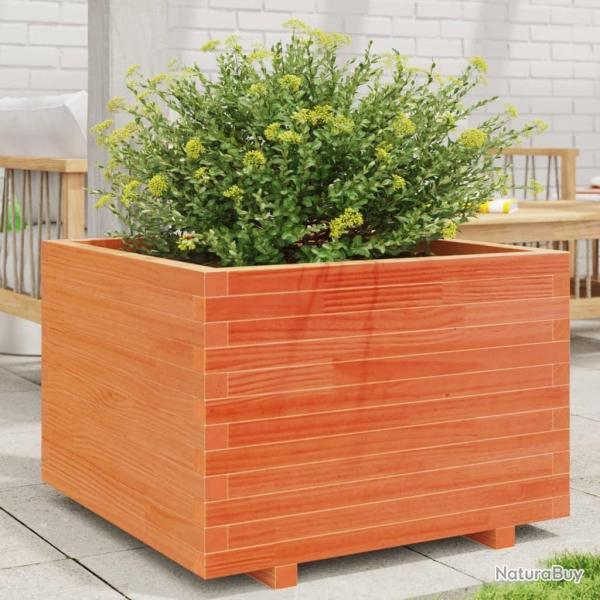 Jardinire cire marron 70x70x49,5 cm bois de pin massif