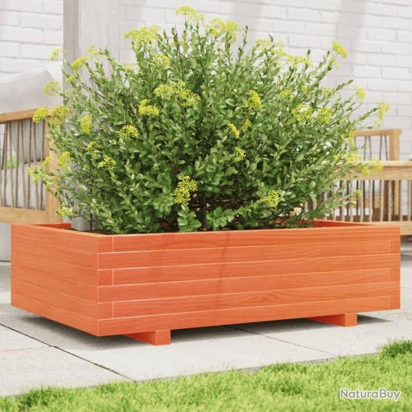 Jardinire cire marron 90x60x26,5 cm bois de pin massif