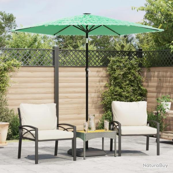 Parasol de jardin avec mt en acier vert 223x223x213 cm