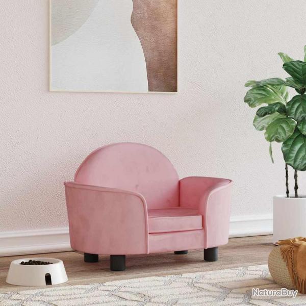 Lit pour chien rose 66x40x45 cm velours