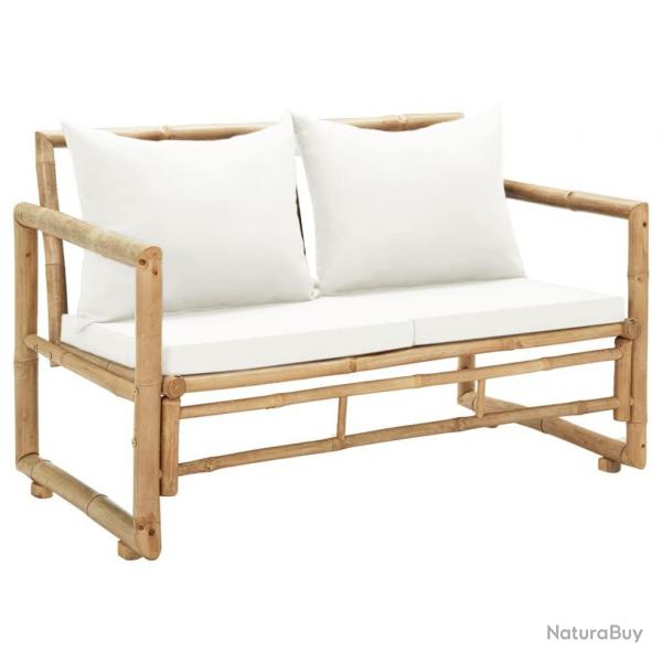 Canap de jardin  2 places avec coussins Bambou