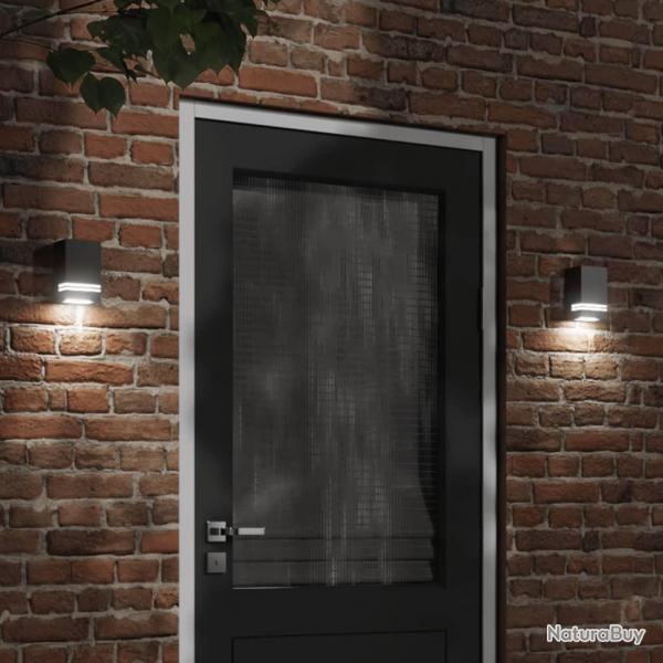 Applique murale d'extrieur noir acier inoxydable