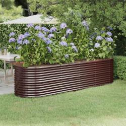 Lit surélevé de jardin Acier enduit de poudre marron