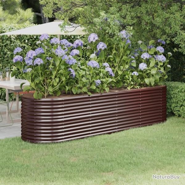 Lit surlev de jardin Acier enduit de poudre marron