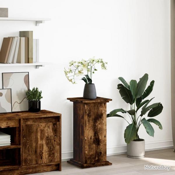 Pidestal avec rangement chne fum 31x30x60 cm bois ingnierie