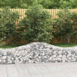 Paniers à gabions arqués 2 pcs 200x50x40/60 cm fer galvanisé