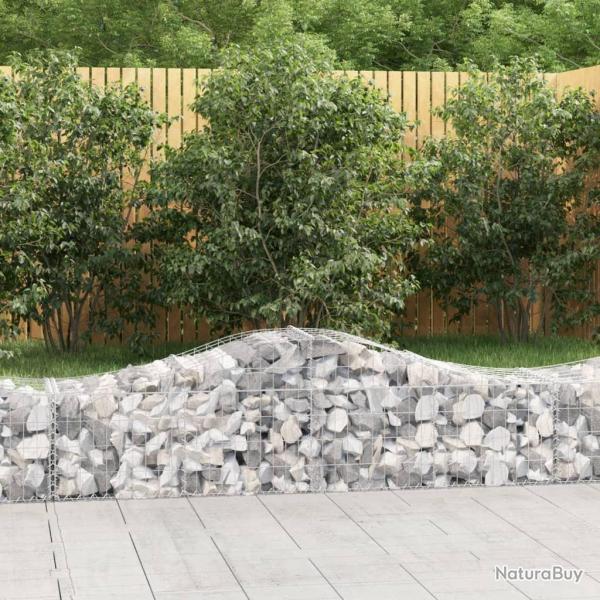 Paniers  gabions arqus 2 pcs 200x50x40/60 cm fer galvanis