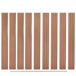 Panneaux de clôture de remplacement 9 pcs WPC 170 cm Marron