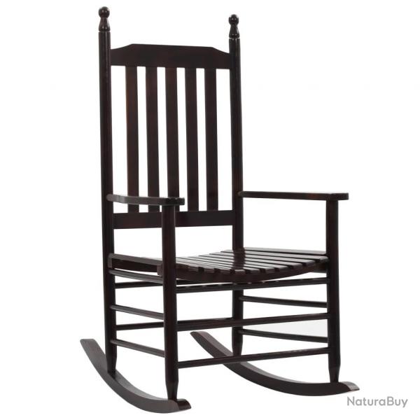 Chaise  bascule avec sige incurv Marron Bois de peuplier