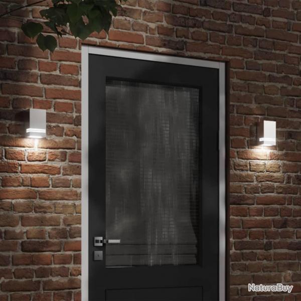 Applique murale d'extrieur argent acier inoxydable