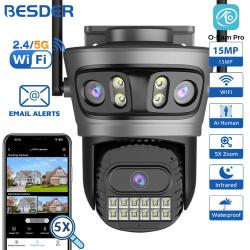 Camera IP Wifi 3 Objectifs PTZ AI Etanche Audio, Modele: 15MP