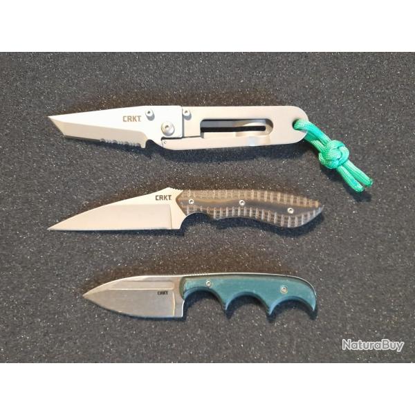 Enchres 1 sans prix e rserve - Lot 3 couteaux CRKT - Valeur 135