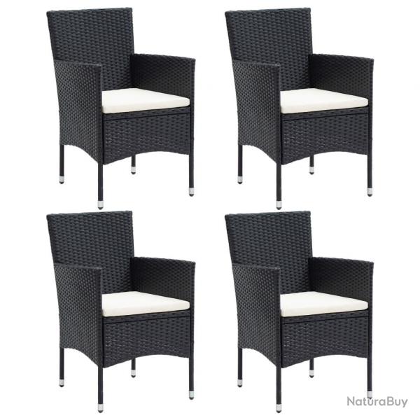 Chaises  manger de jardin lot de 4 Rsine tresse Noir