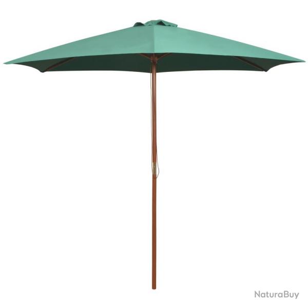 Parasol avec poteau en bois 270 x 270 cm Vert