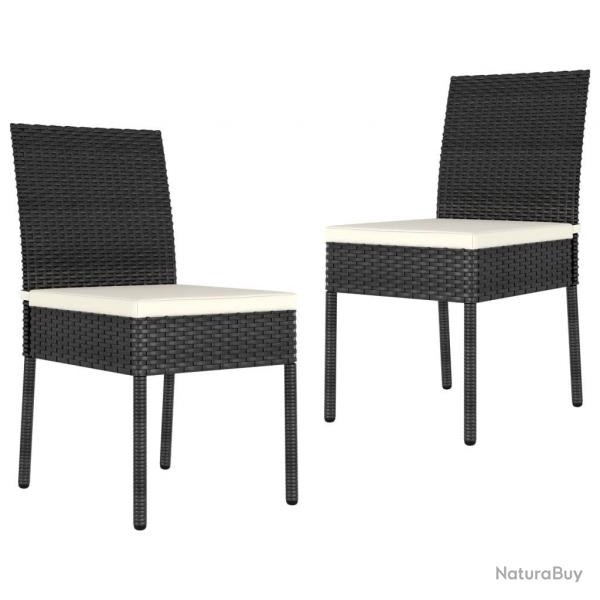 Chaises  manger de jardin lot de 2 Rsine tresse Noir