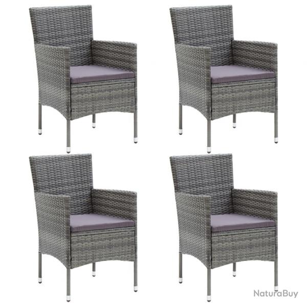 Chaises  manger de jardin lot de 4 Rsine tresse Gris