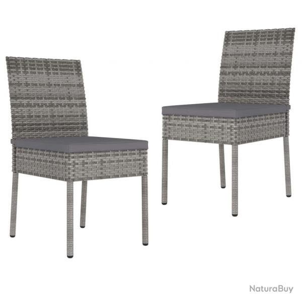 Chaises  manger de jardin lot de 2 Rsine tresse Gris