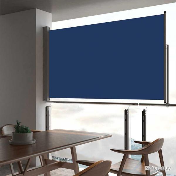 Auvent latral rtractable de patio 140 x 300 cm Bleu