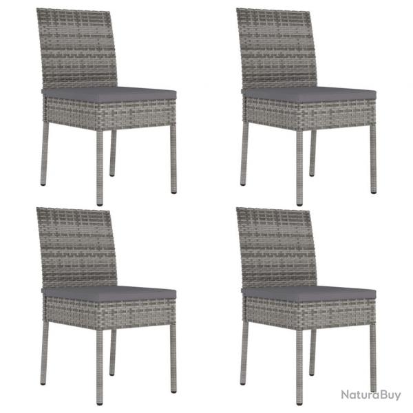 Chaises  manger de jardin lot de 4 Rsine tresse Gris