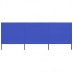 Paravent 3 panneaux Tissu 400 x 120 cm Bleu azuré