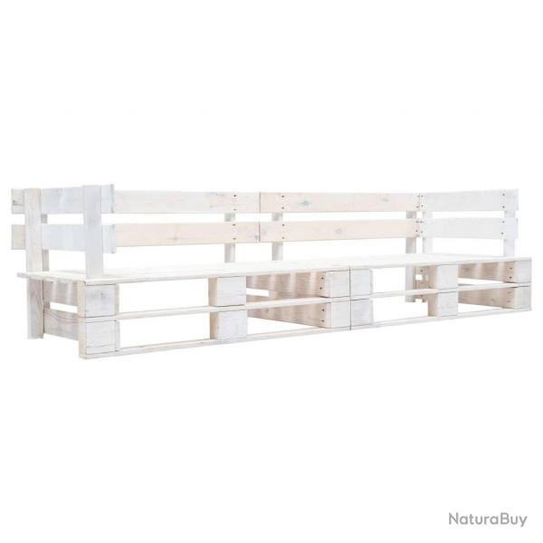 Canap de jardin palette 2 places blanc bois