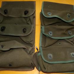 PORTES GRENADES DE L'ARMEE FRANCAISE EN LOT DE 2,SANGLE POUR ATTACHER AUTOUR DE LA CUISSE ,  PASSANT